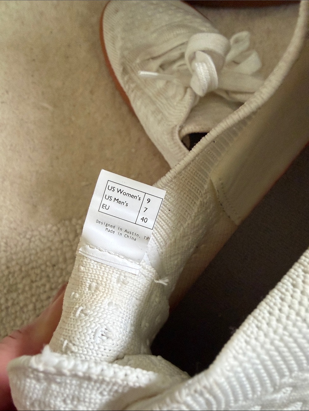 White Knit Lace-Up Sneakers with Gum Sole - Picture 3 of 3